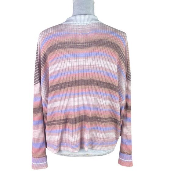 Asos Design Womens Multicolor Space Dye Ribbed Knit Collared Jumper Size 10 - Picture 3 of 5